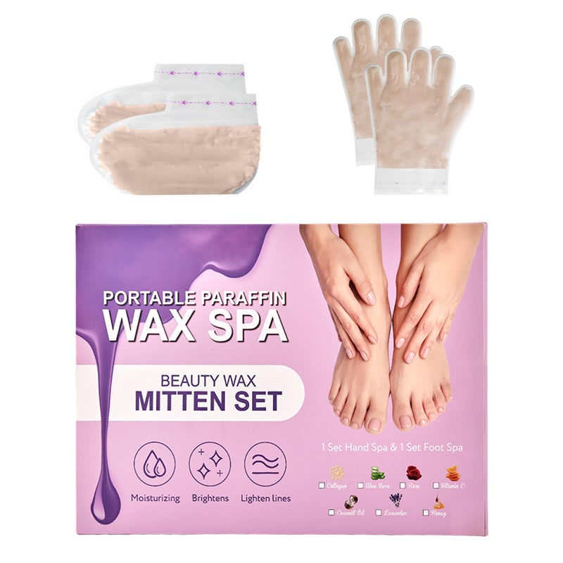 KmaxShip 10Minute Paraffin Hand  Foot Treatments Self Contained Paraffin Wax Gloves and Booties Set for Intensive Hydration at Home Collagen